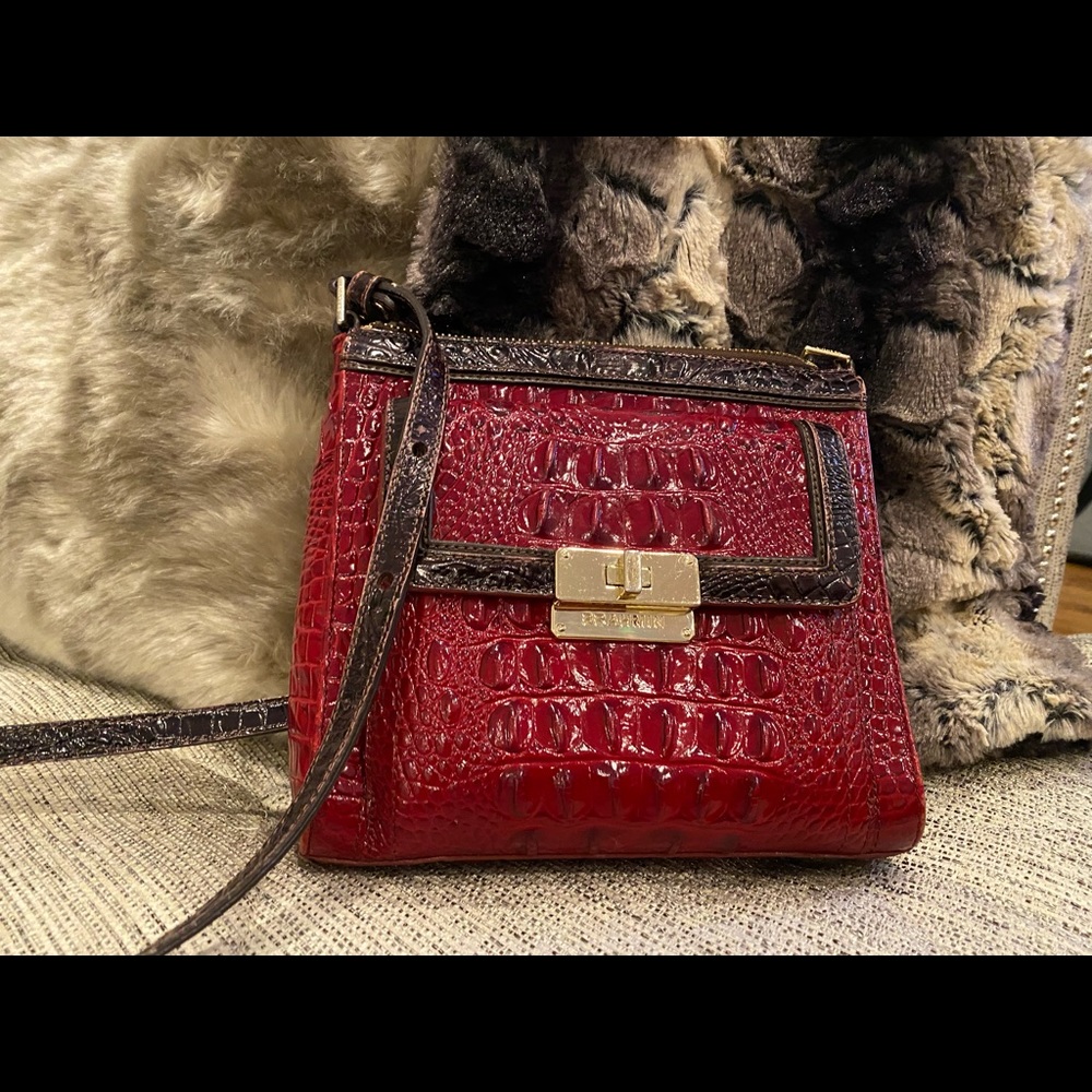 Brahmin Mimosa Carmine Red Crissbody